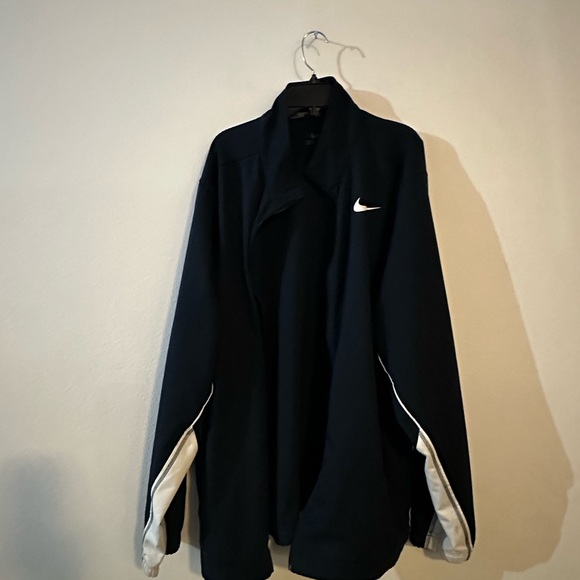 Nike Men’s Dri Fit Lightweight Black Collared White Stripe Jacket Size XL - Picture 8 of 9